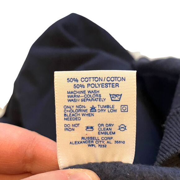 VTG Jerzees Super sweats XL Rome Italy Embroidered Dark Blue Crewneck Sweatshirt - Picture 8 of 8